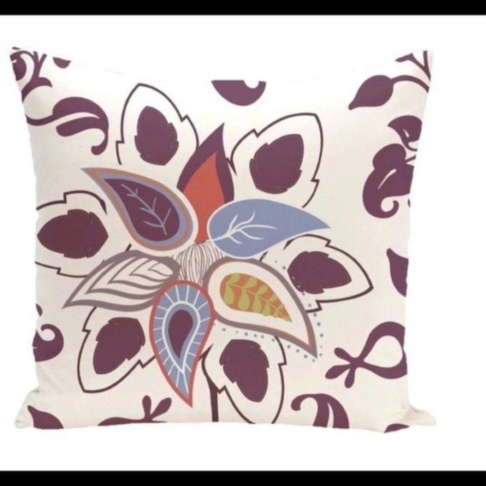 BUNGALOW ROSE Vinoy Paisley Pop Throw Pillow 18 iN Outdoor Patio Accent NEW